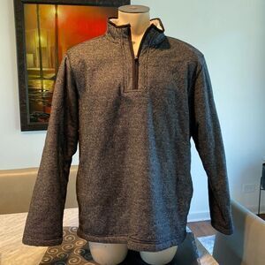 ORVIS Men’s XXL Sherpa Lined 1/4 Zip Pullover Gray Black Fleece